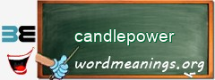 WordMeaning blackboard for candlepower